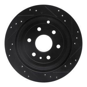 Buick Enclave Brake Rotor (1) - Rear Left - R1 Concepts - Drilled & Slotted - Black - `07-`17